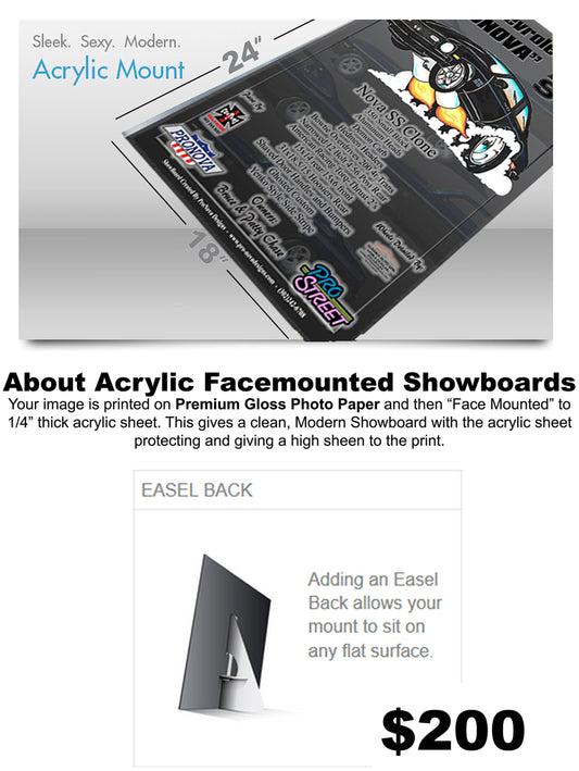 #3 - 18x24 Custom Car Show Board - Acrylic Mounted Display