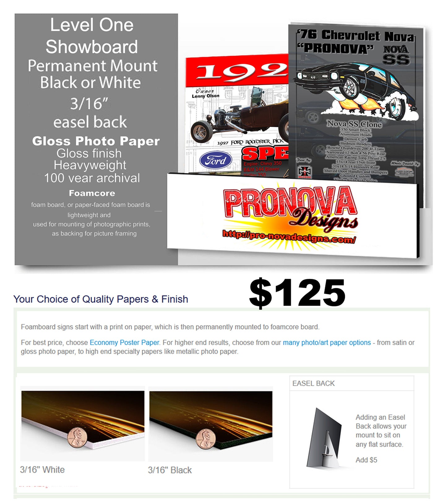 #1 - 18x24 Custom Car Show Board - Showboard, Storyboard, Boomer Board