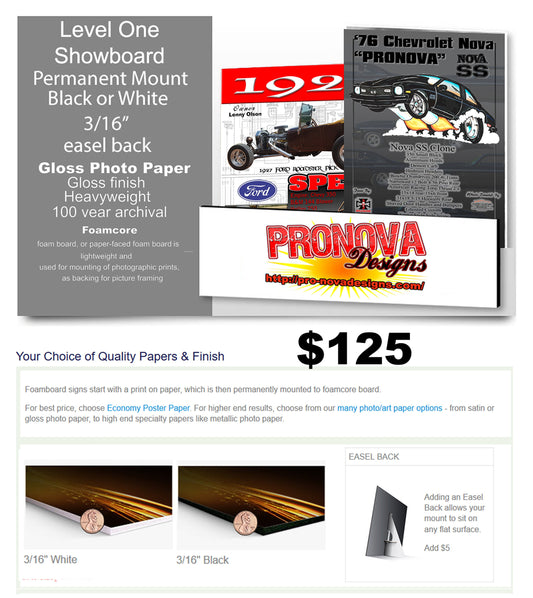 #1 - 18x24 Custom Car Show Board - Showboard, Storyboard, Boomer Board