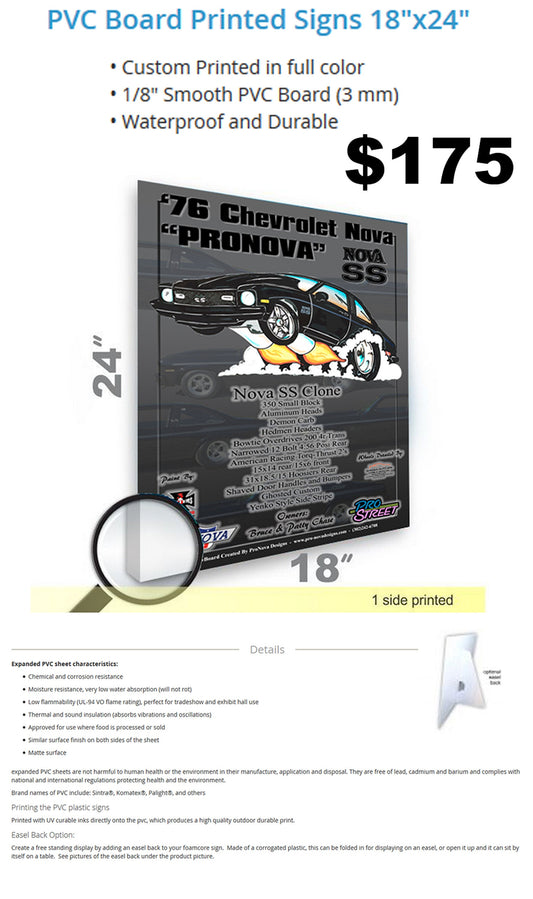 #2 - 18x24 Custom Car Show Board - PVC Display Board