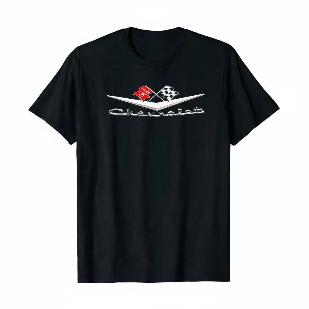 Classic Chevrolet Crossed Flags T-Shirt - Sizes S-5XL