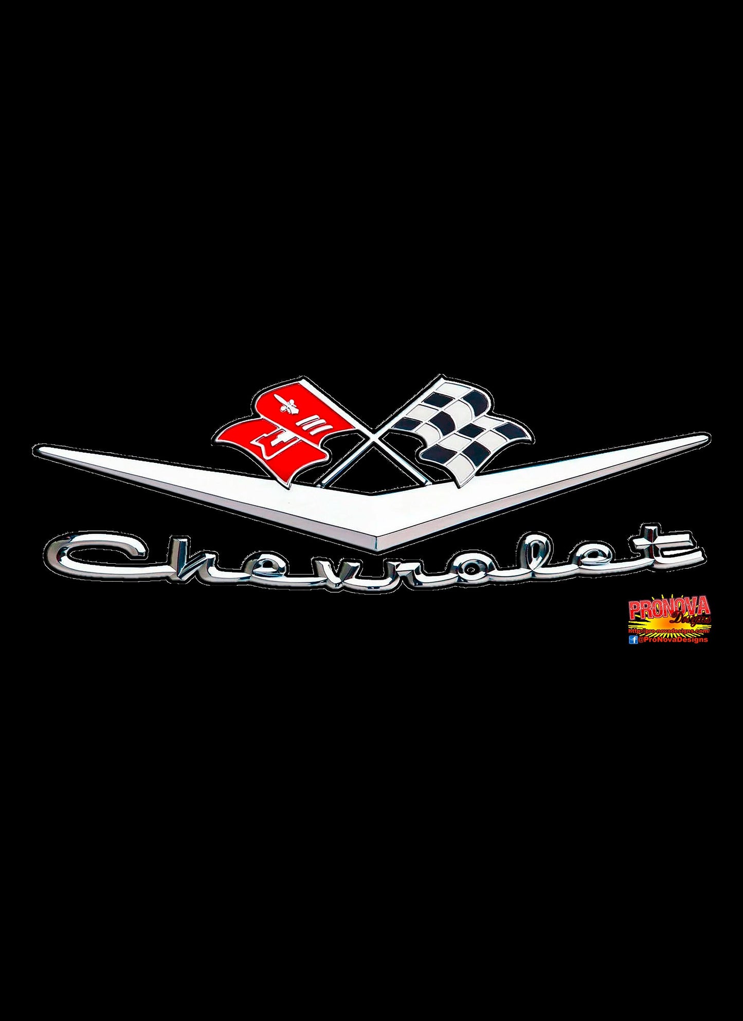 Classic Chevrolet Crossed Flags T-Shirt - Sizes S-5XL