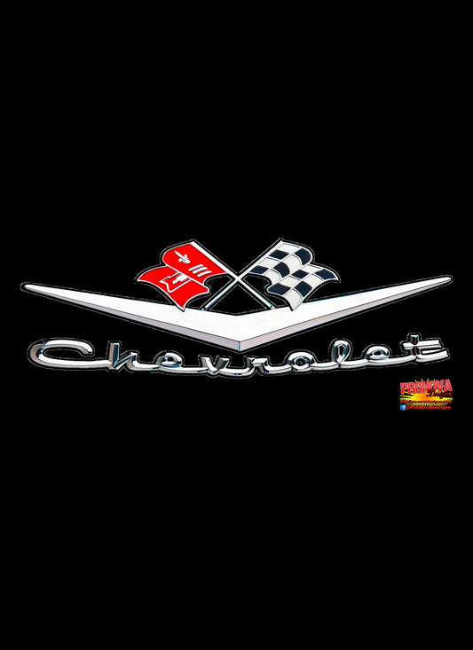 Classic Chevrolet Crossed Flags T-Shirt - Sizes S-5XL